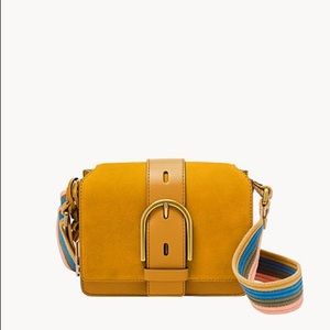 Fossil Wylie mustard Yellow cross body purse.